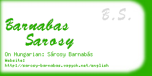 barnabas sarosy business card