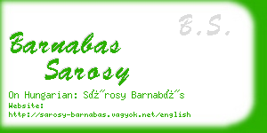 barnabas sarosy business card